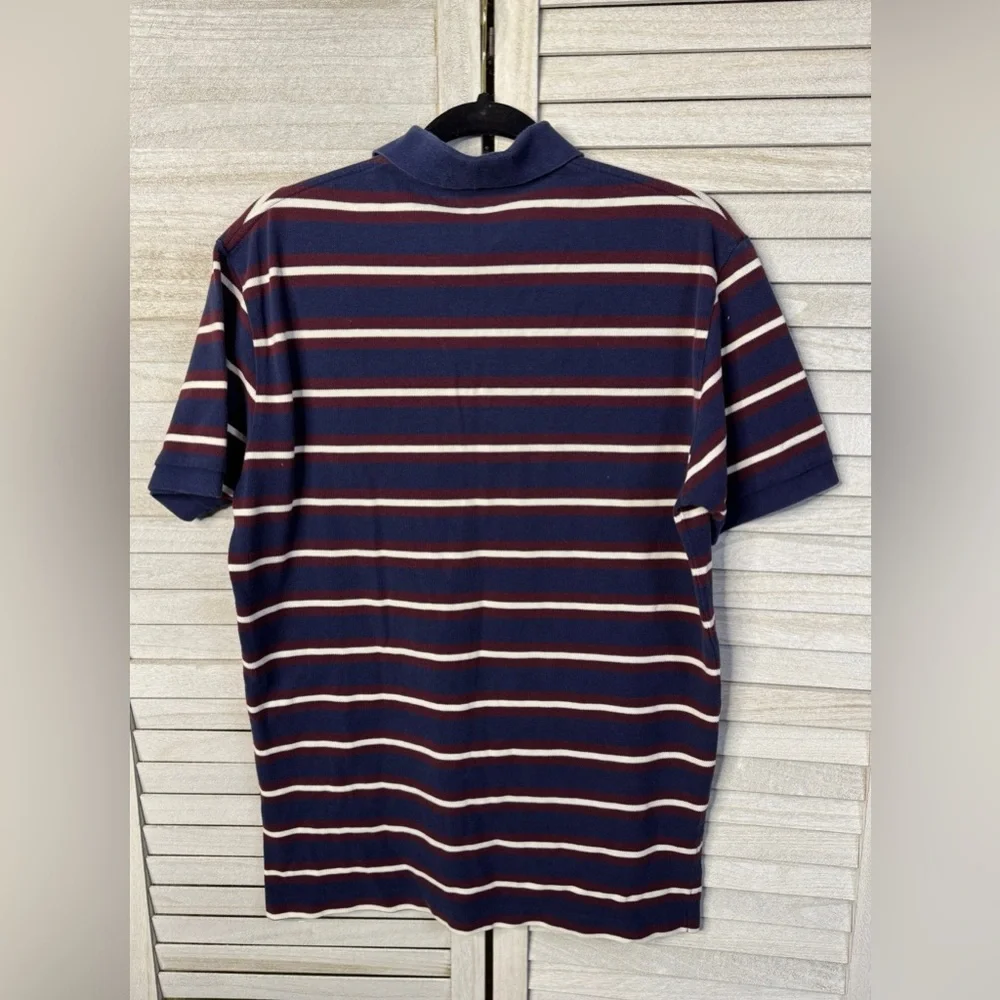 Polo by Ralph Lauren Men's Blue and Red Striped Polo. Medium. Great Condition.